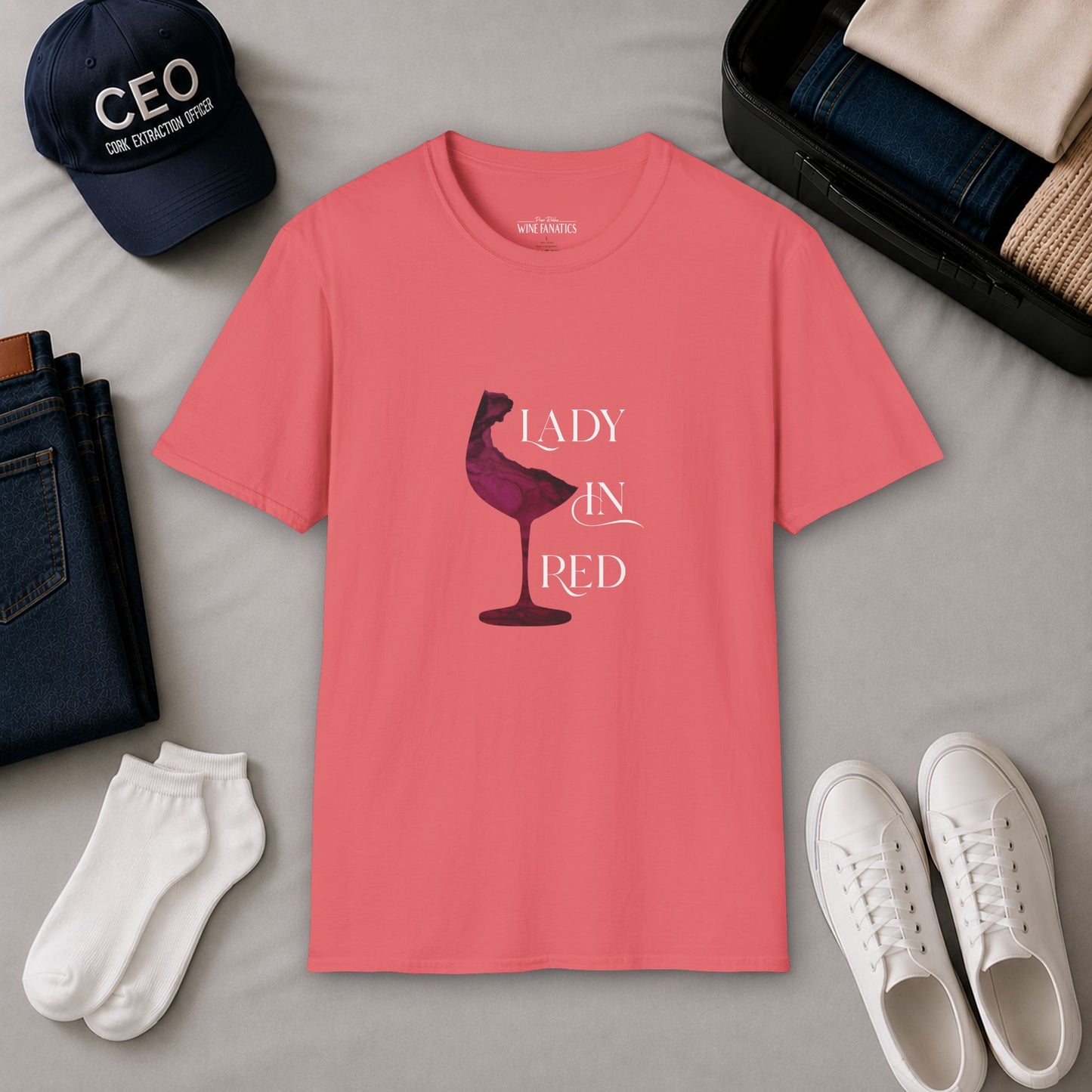 Lady In Red Crewneck Tee
