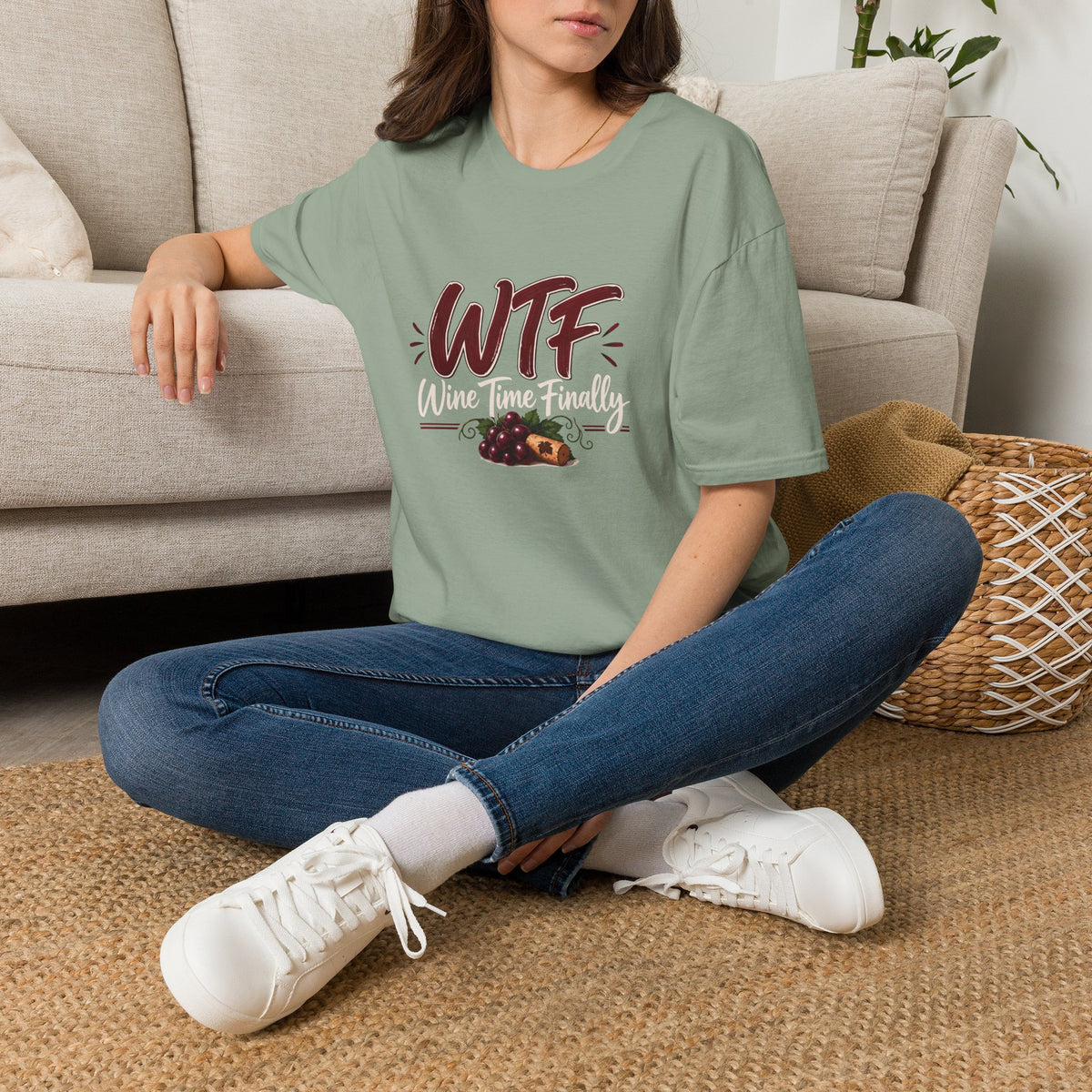 WTF Wine Tasting Finally Crewneck T-Shirt