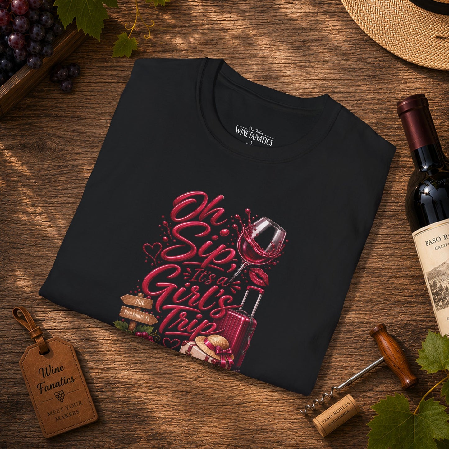 Oh Sip It's A Girl's Trip Personalized Crewneck Tee