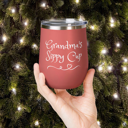 Grandma's Sippy Cup Personalized 12 oz Wine Tumbler