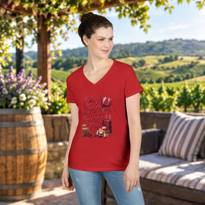 Oh Sip It's A Girl's Trip Personalized Ladies V-Neck Tee