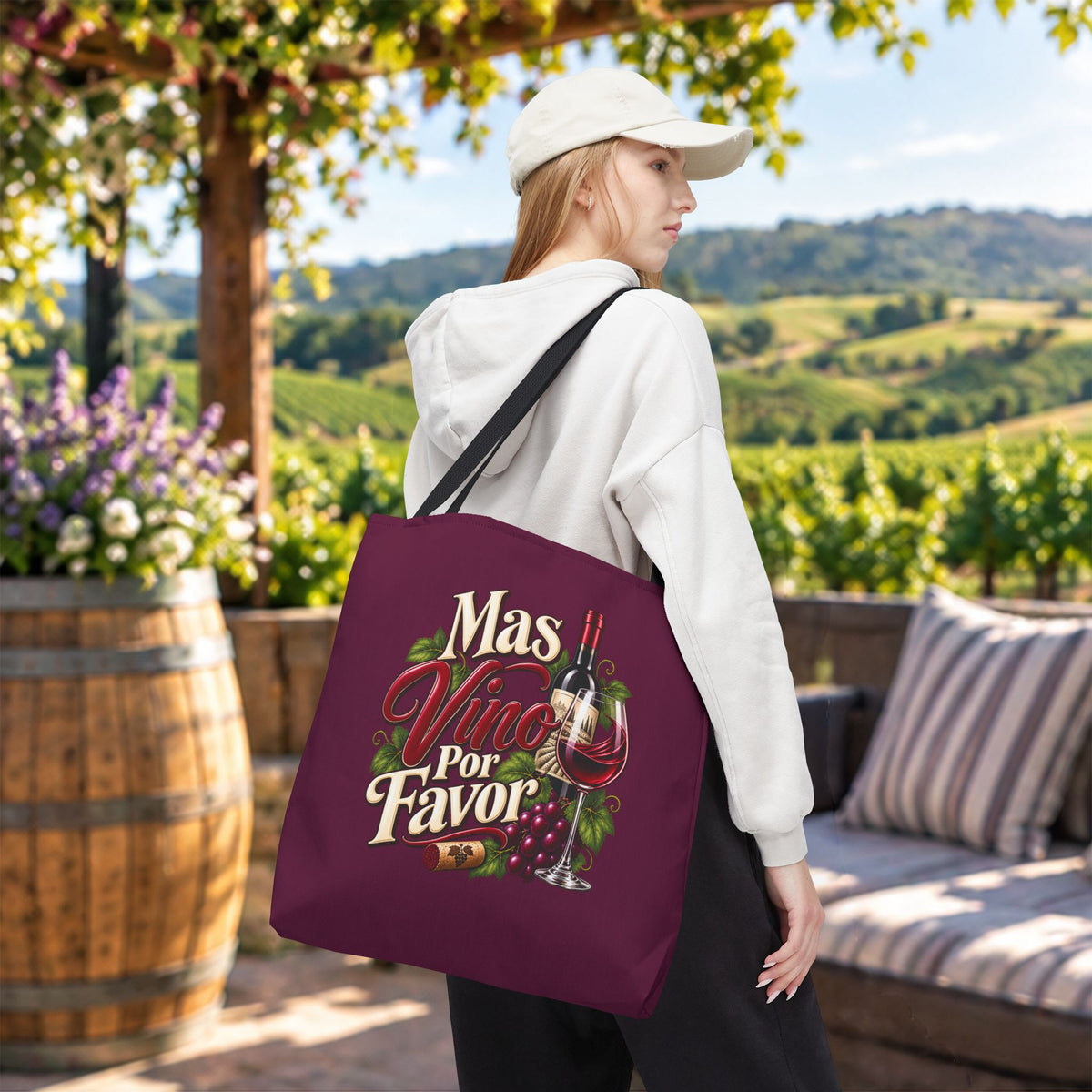 Mas Vino Por Favor Tote Bag