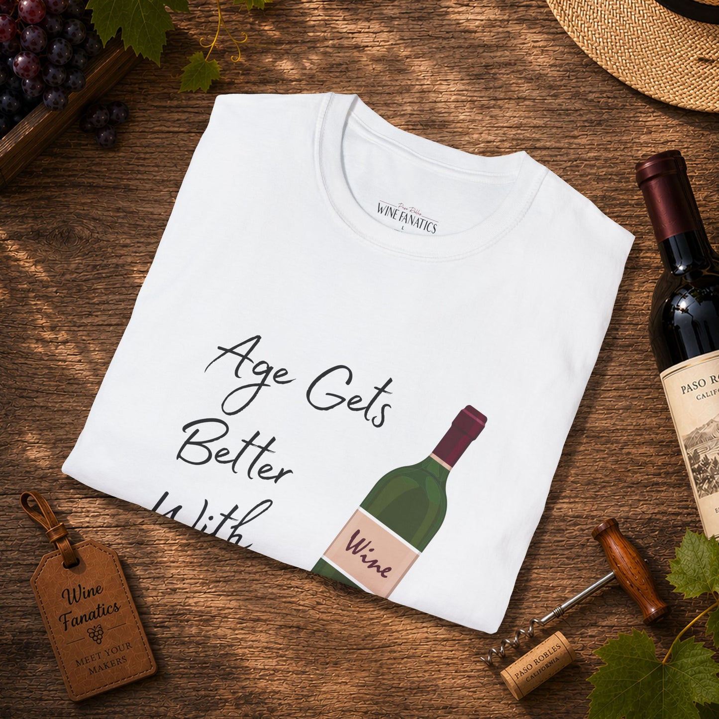 Age Gets Better With Wine Crewneck T-Shirt