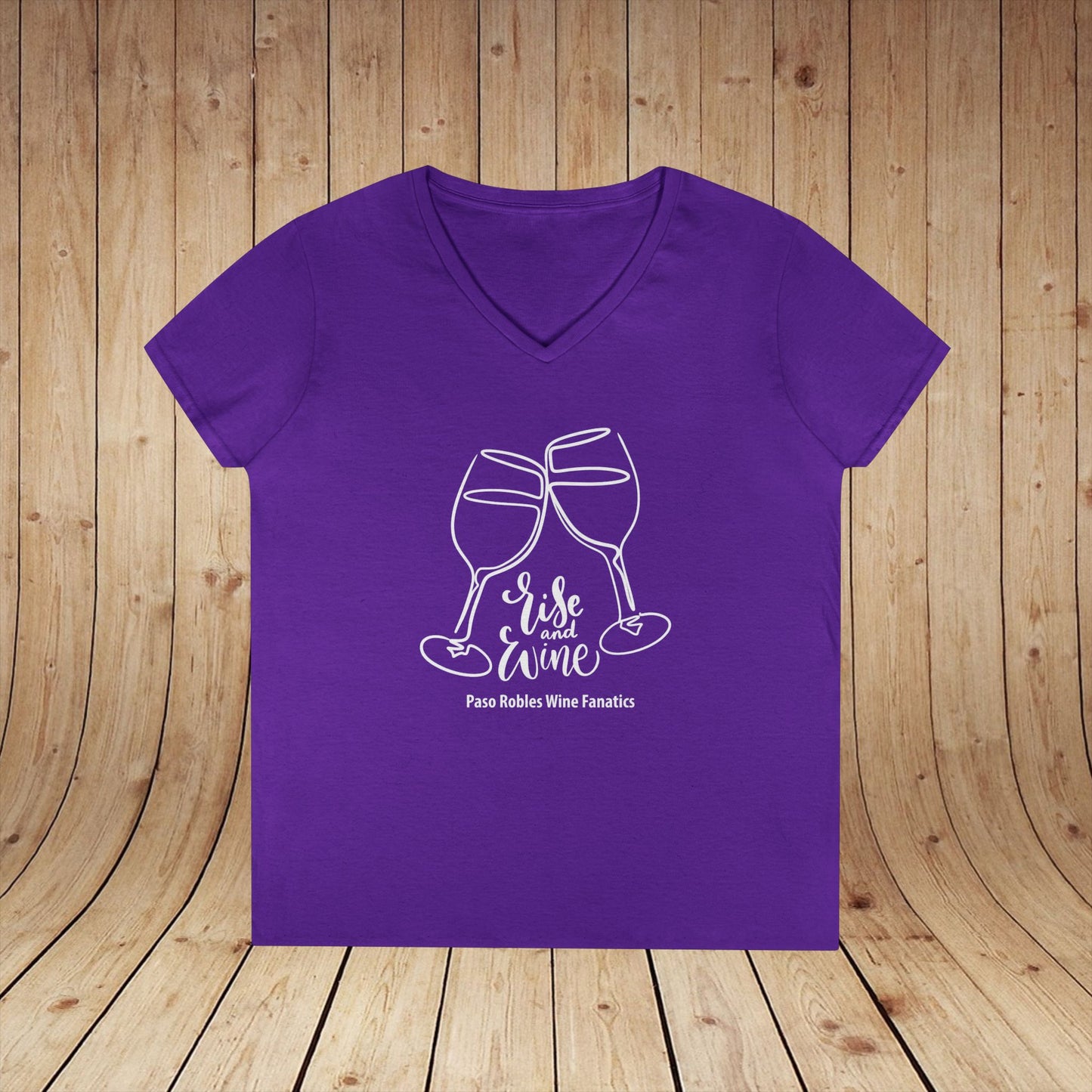 Rise & Wine Ladies V-Neck Tee