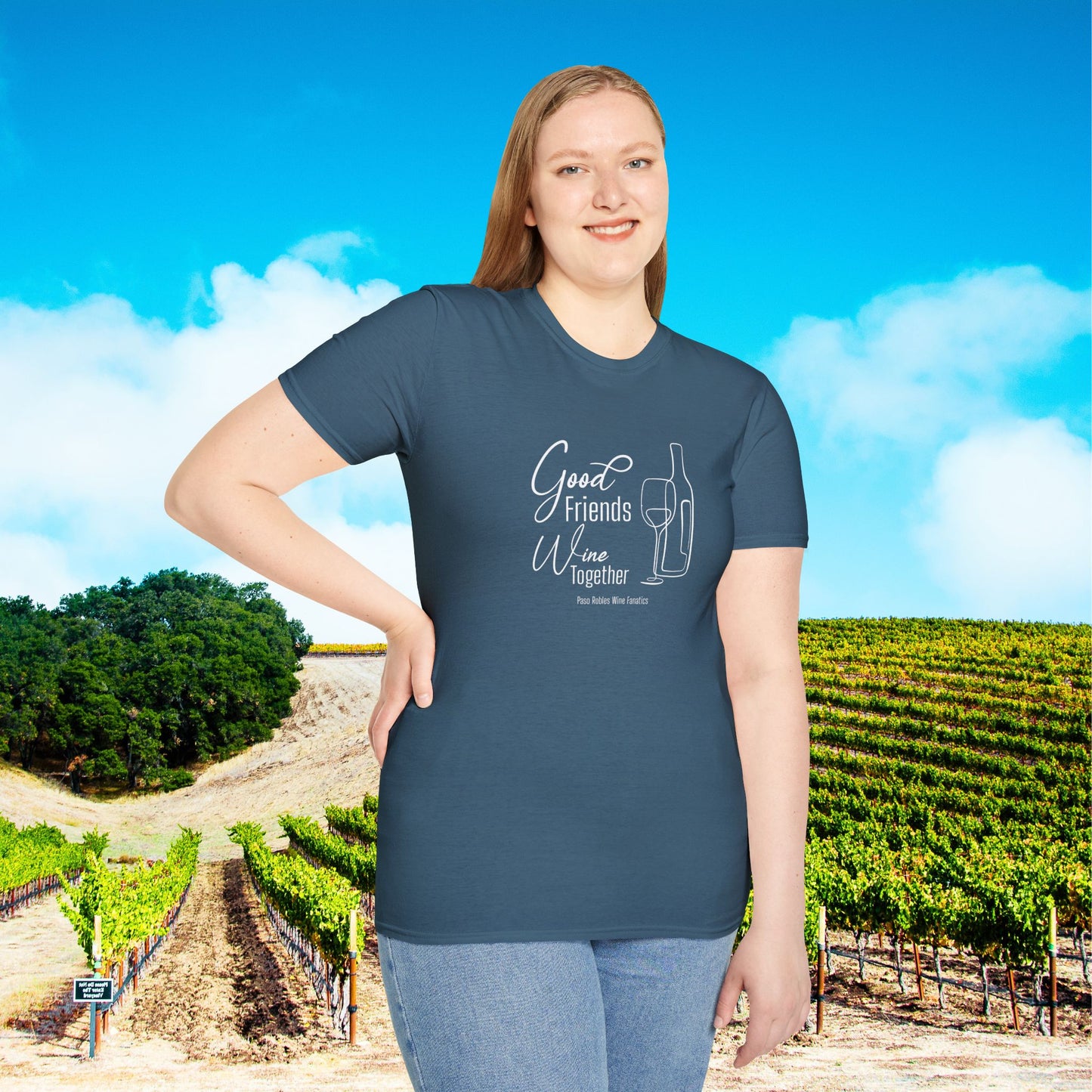 Good Friends Wine Together Unisex Softstyle T-Shirt