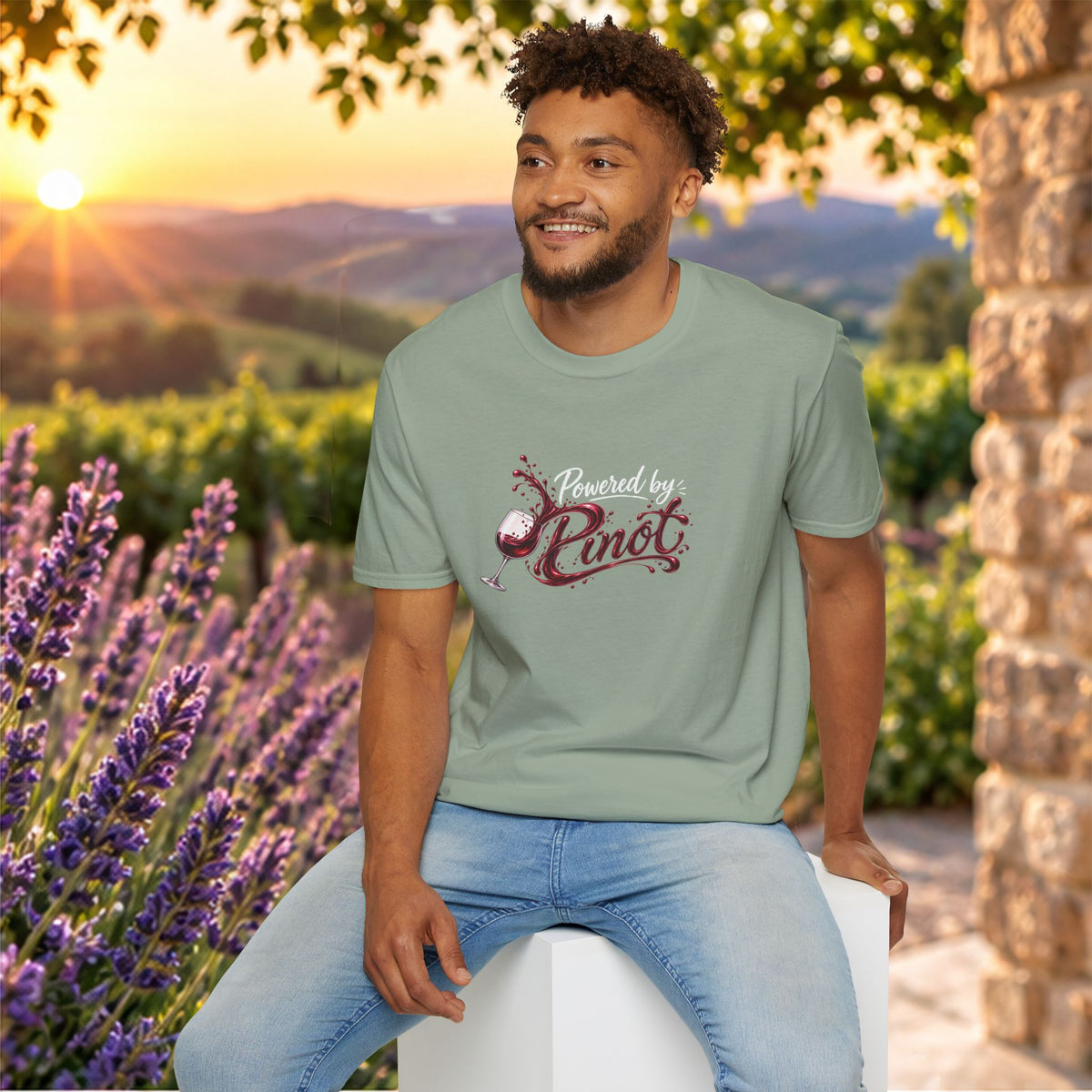 Powered By Pinot Crewneck T-Shirt
