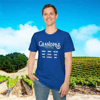 Grandpa's Reason To Wine Personalized T-Shirt
