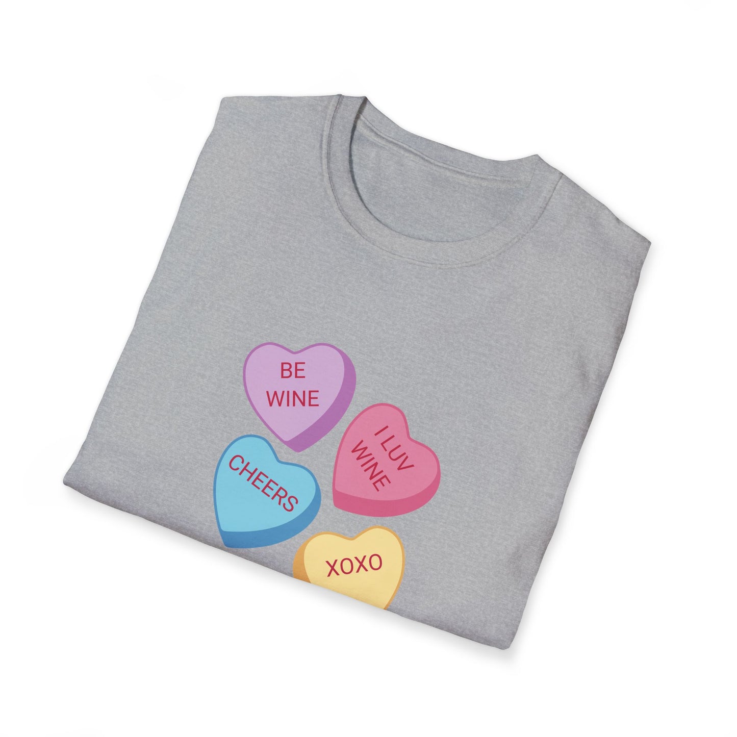 Wine Conversation Hearts Unisex Softstyle T-Shirt
