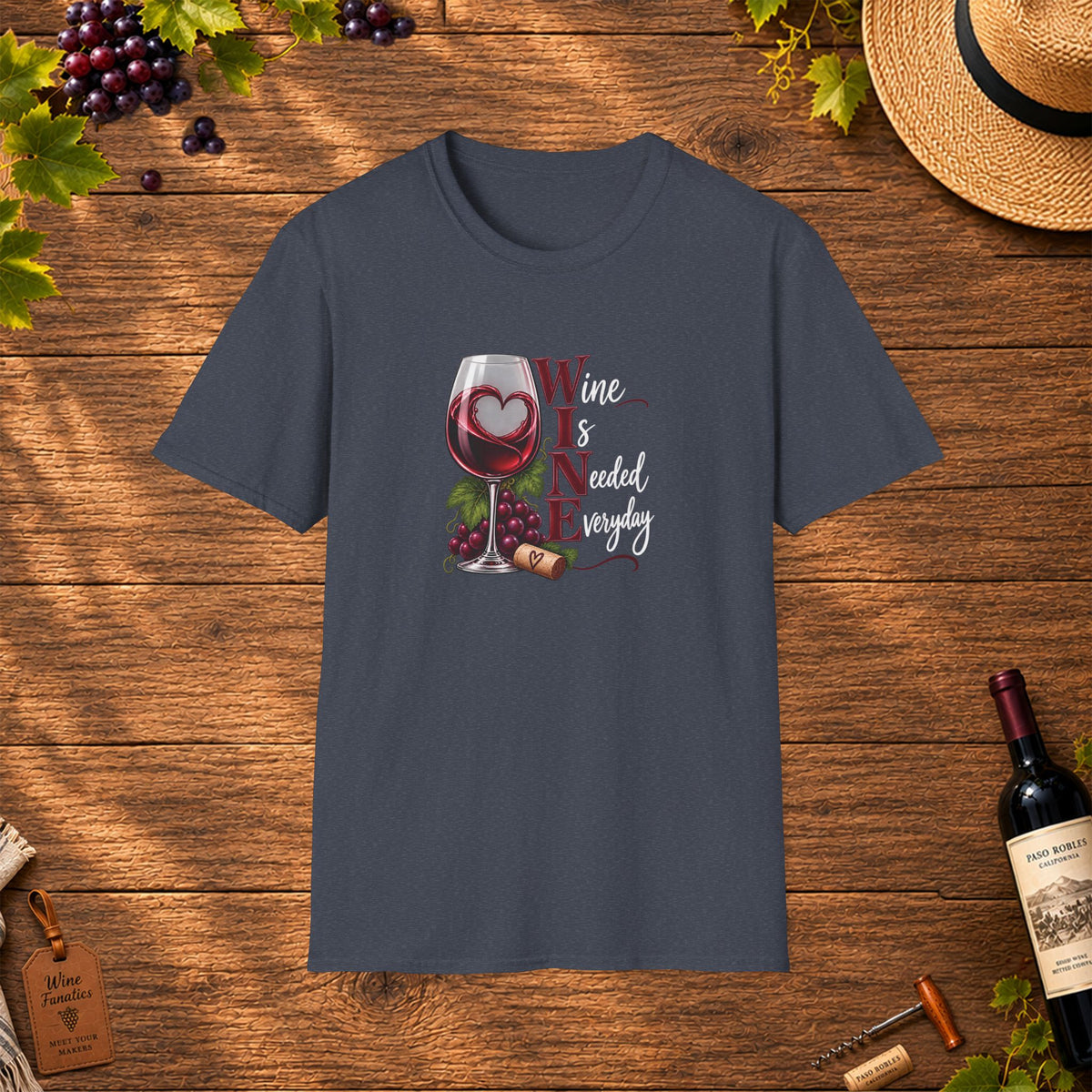 WINE Is Needed Every Day Crewneck T-Shirt