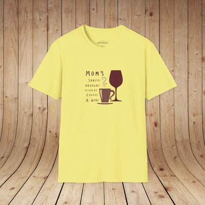 Mom's sanity brought to you by Coffee & Wine Personalized Tee