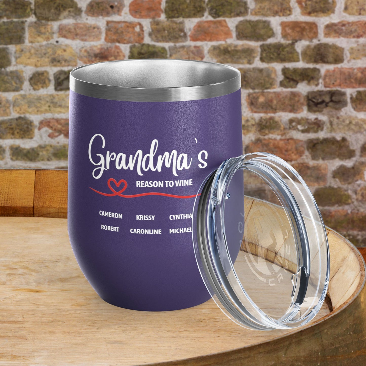 Grandma's Reason To Wine Personalized 12oz Wine Tumbler
