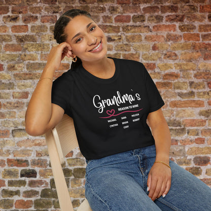 Grandma's Reason To Wine Personalized Crew Neck T-Shirt