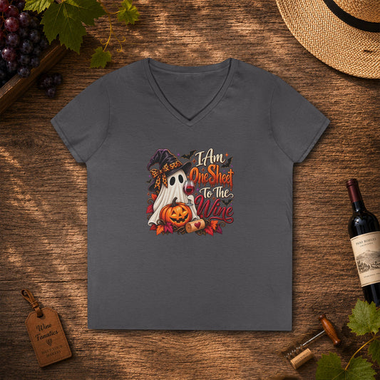 I Am One Sheet To The Wine Ladies V-Neck T-Shirt