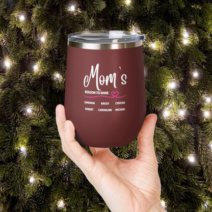 Mom's Reason To Wine Personalized 12oz Wine Tumbler
