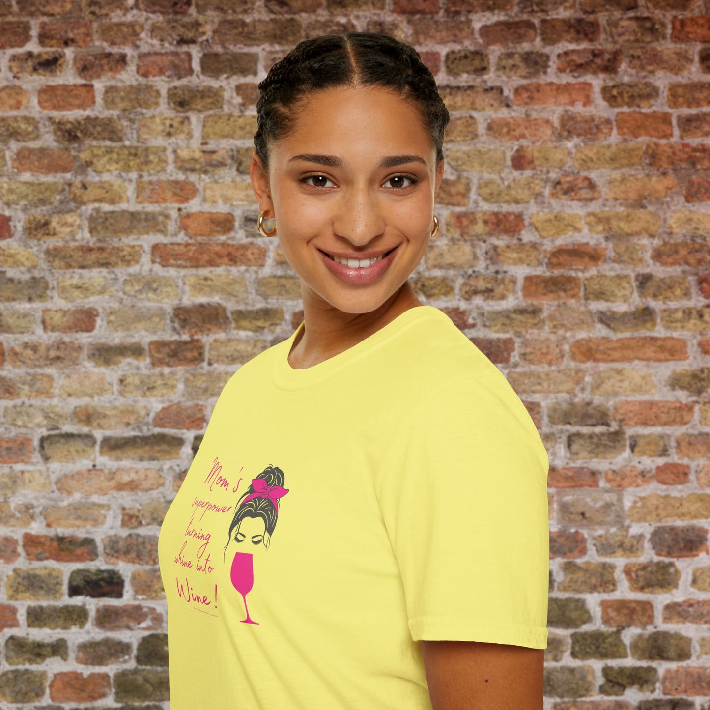 Mom's superpower, turning whine into Wine! Crewneck Tee