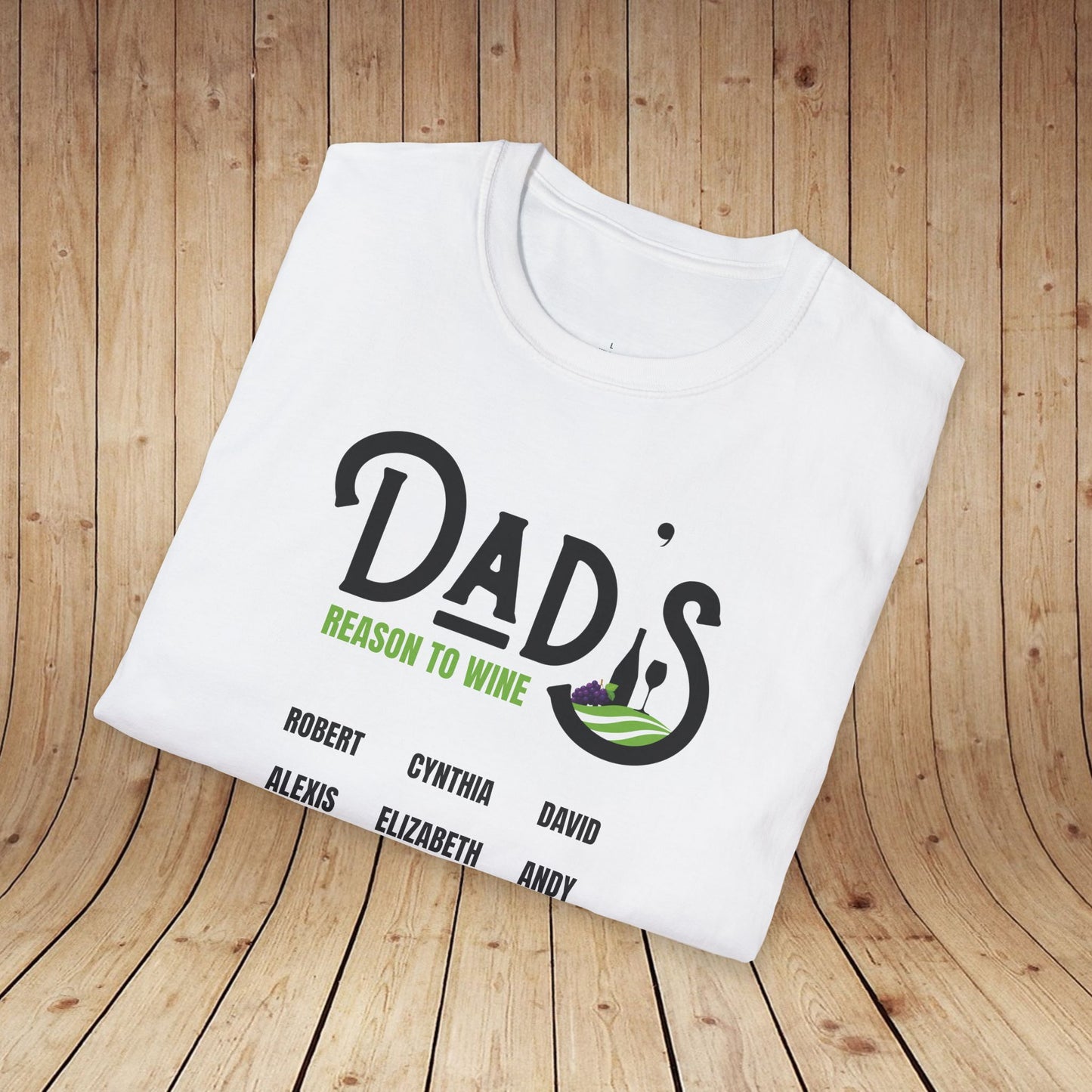 Dad's Reason To Wine Personalized T-Shirt