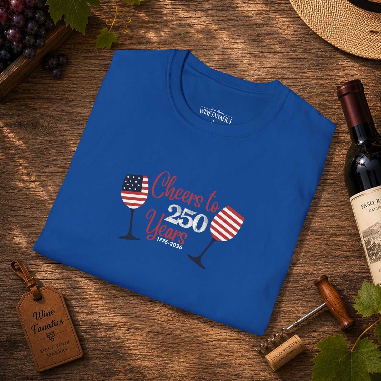 Cheers to 250 Years Independence Day Unisex Softstyle T-Shirt