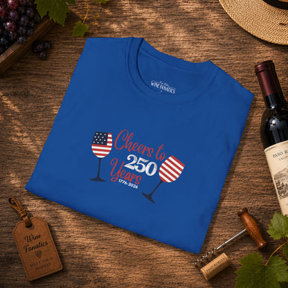 Cheers to 250 Years Independence Day Unisex Softstyle T-Shirt