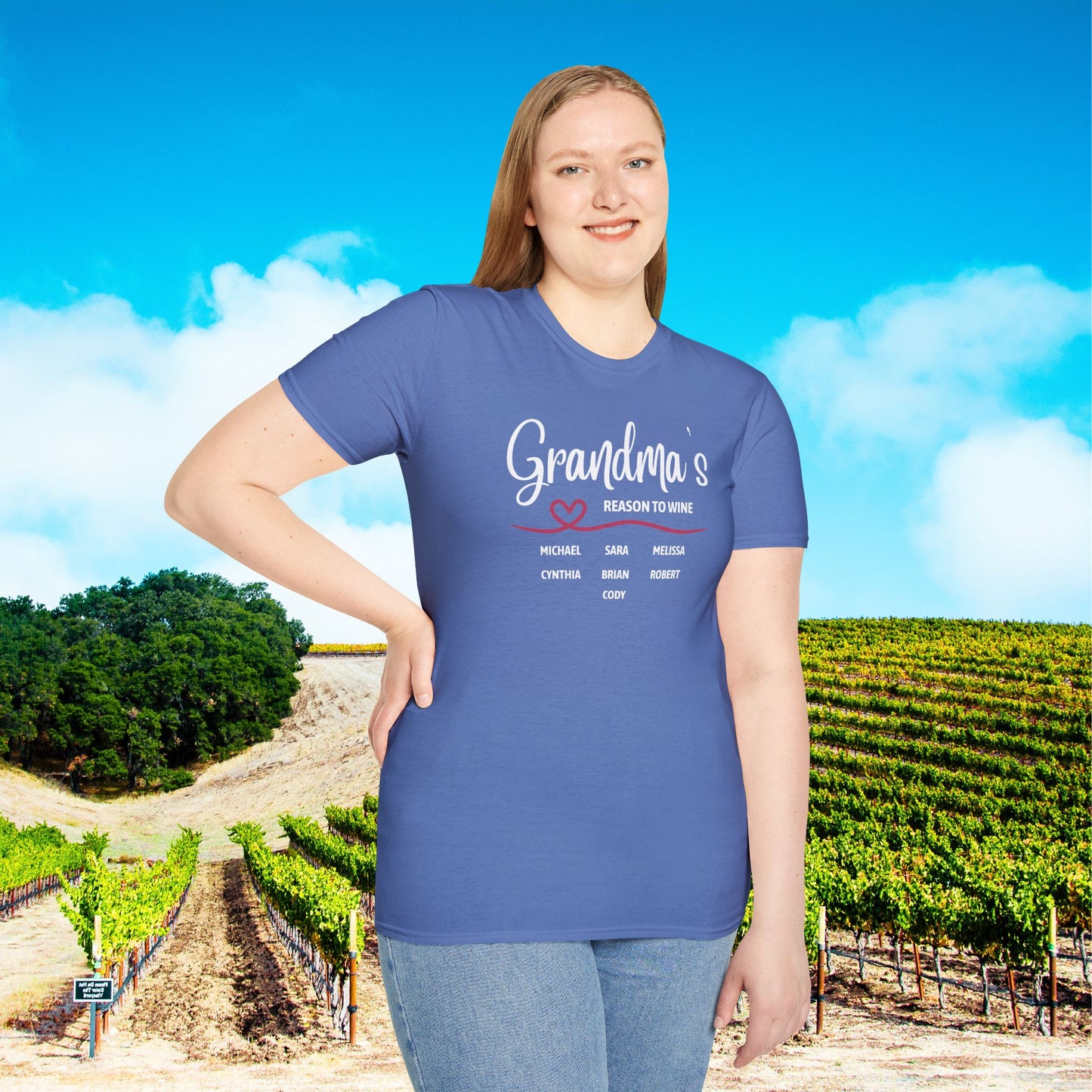 Grandma's Reason To Wine Personalized T-Shirt