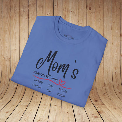 Mom's Reason To Wine Personalized Tee