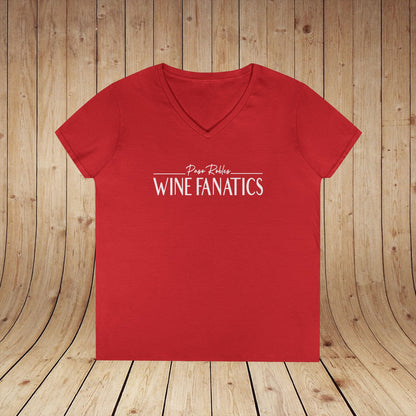 Paso Robles Wine Fanatics Logo Ladies V-Neck Tee