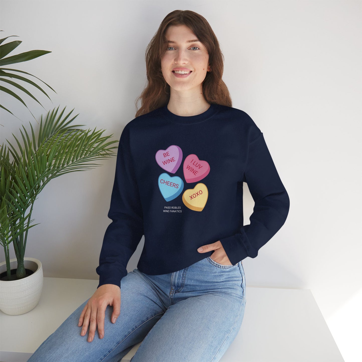 Wine Conversation Hearts Sweatshirt