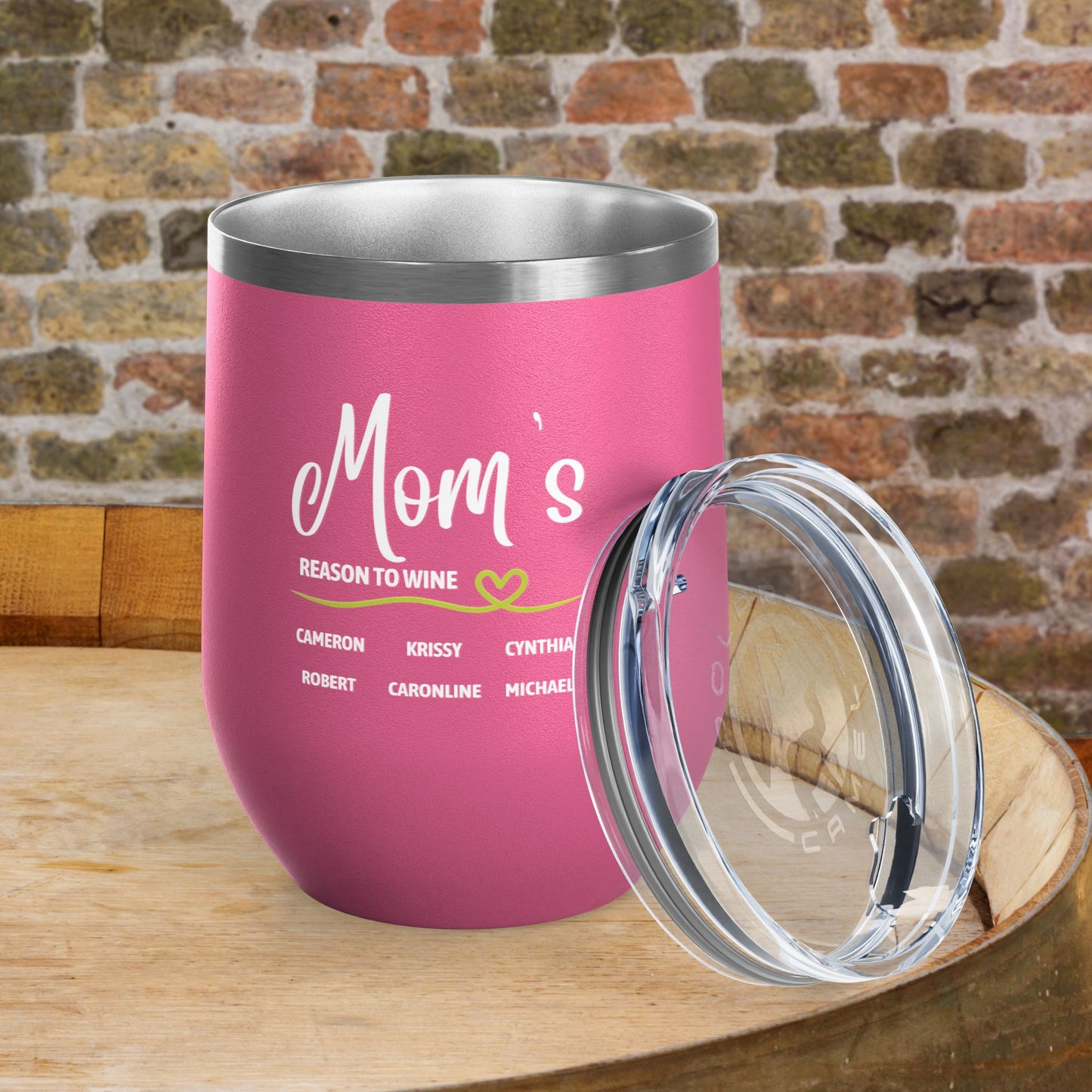 Mom's Reason To Wine Personalized 12oz Wine Tumbler