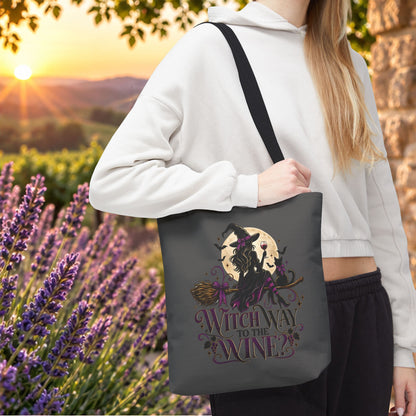 Witch Way To The Wine Personalized Tote Bag