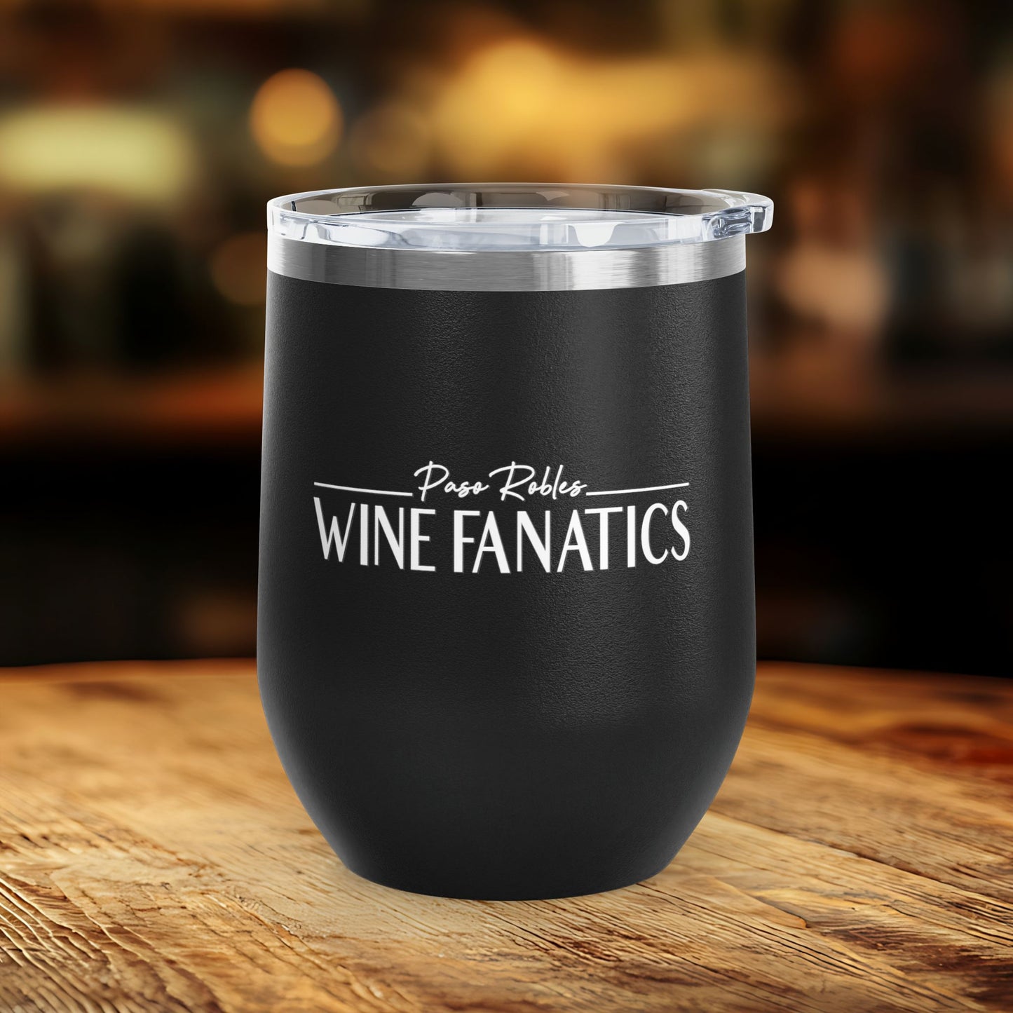 Paso Robles Wine Fanatics Logo 12oz Wine Tumbler