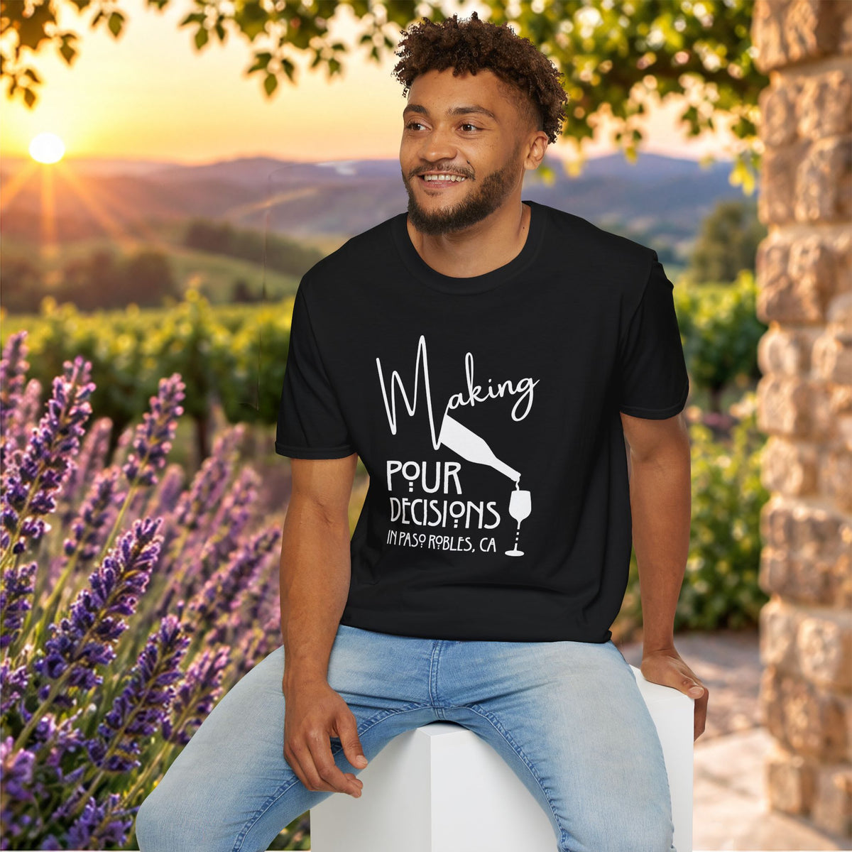 Making Pour Decisions In Paso Robles Crewneck T-Shirt