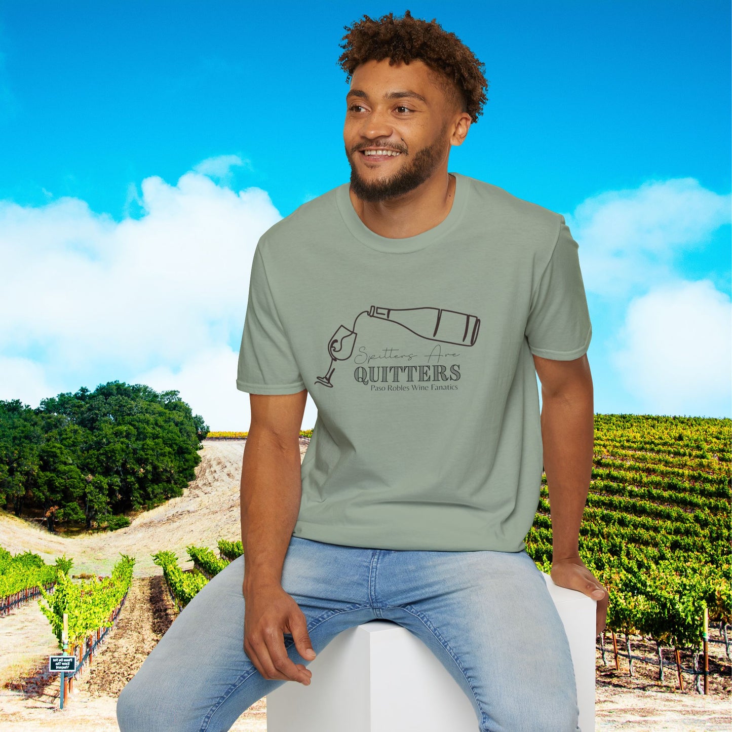 Spitters Are Quitters wine Unisex Softstyle T-Shirt