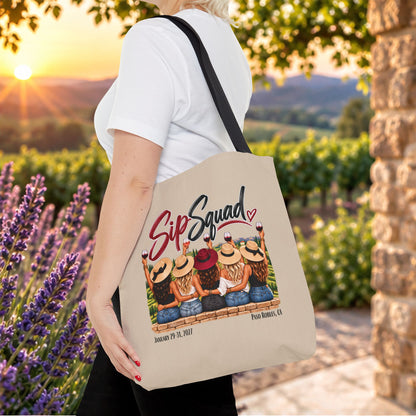 Sip Squad (ladies) Personalized Tote Bag