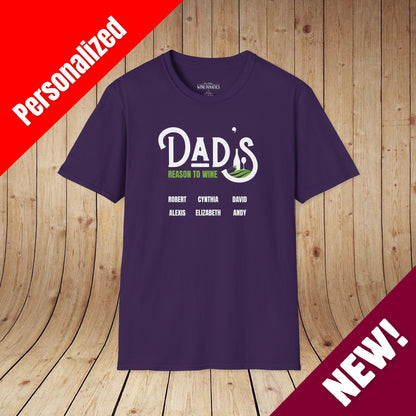 Dad's Reason To Wine Personalized T-Shirt