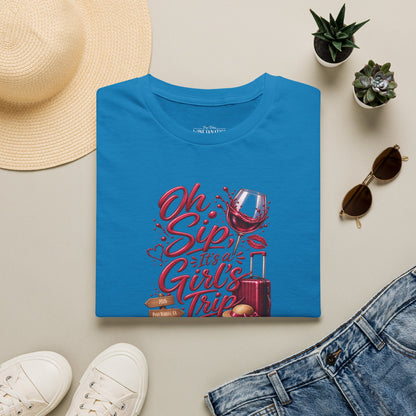 Oh Sip It's A Girl's Trip Personalized Crewneck Tee