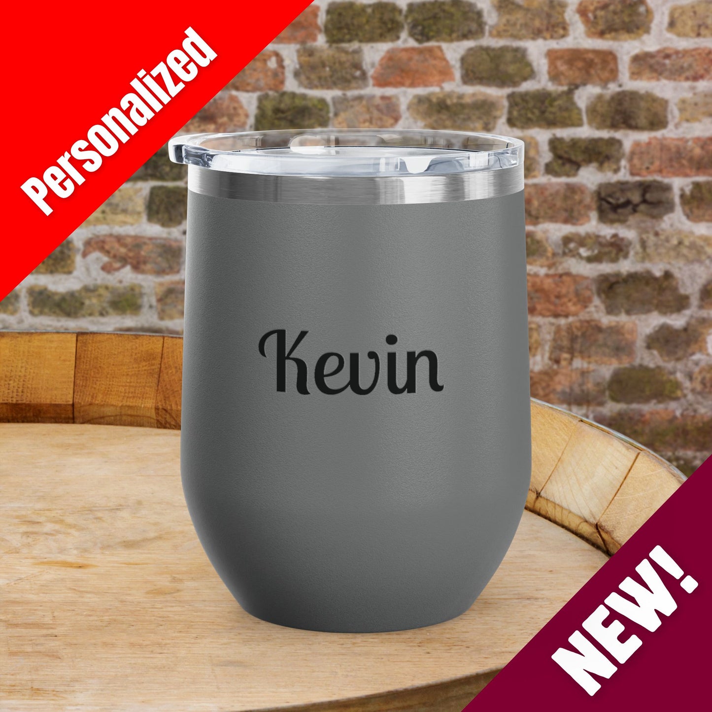 Daddy's Sippy Cup (mustache) Personalized 12oz Wine Tumbler