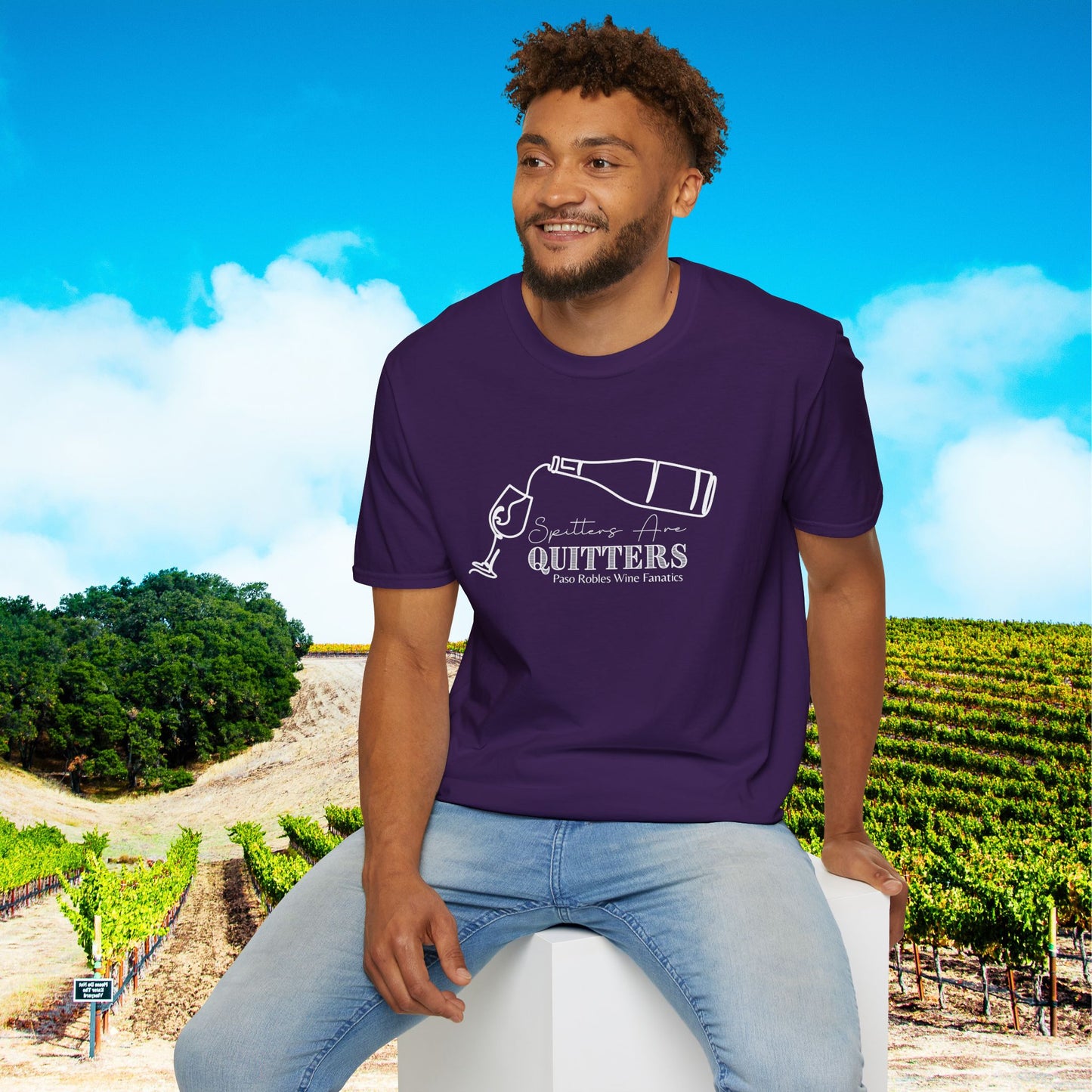 Spitters Are Quitters wine Unisex Softstyle T-Shirt