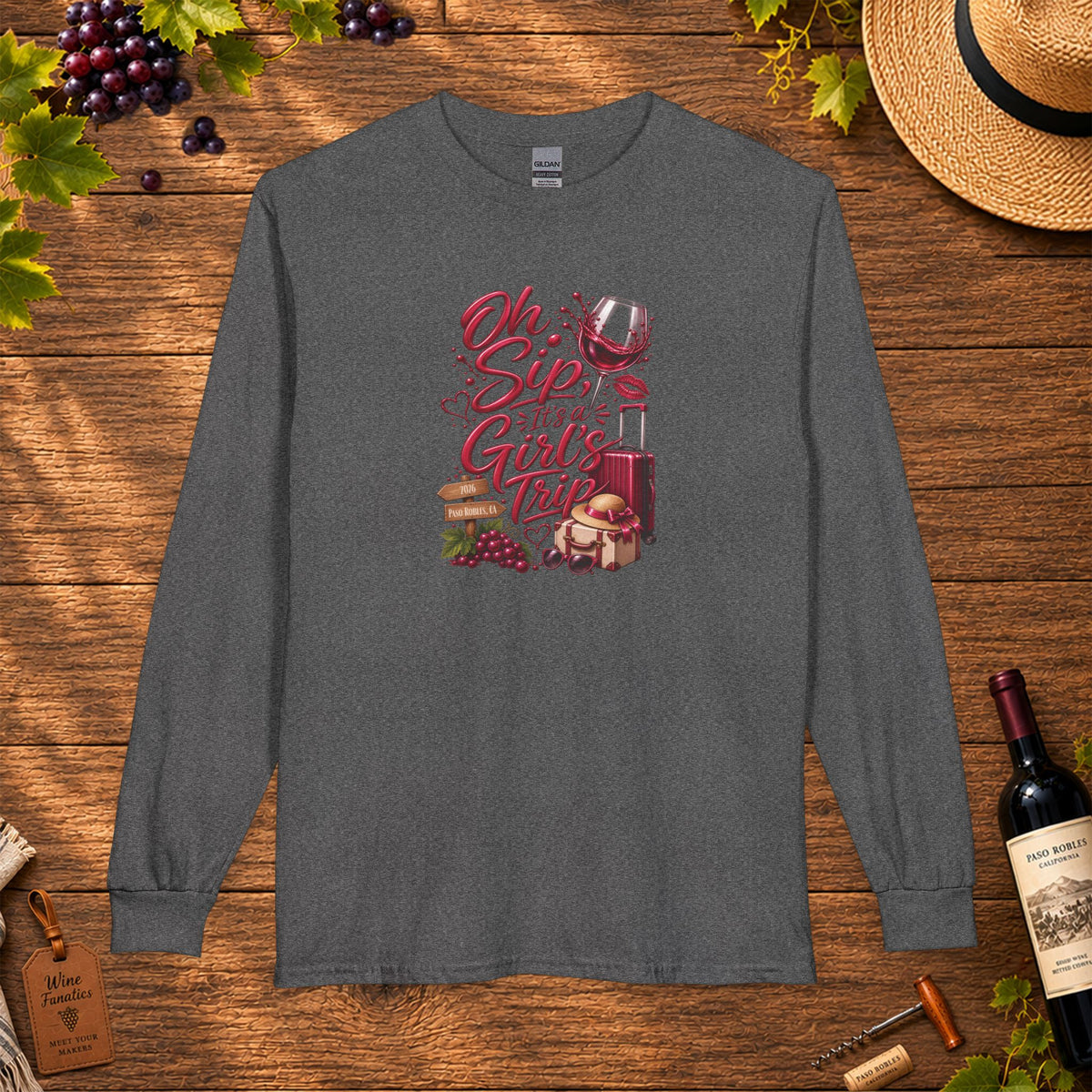 Oh Sip, It's A Girl's Trip Long Sleeve T-Shirt