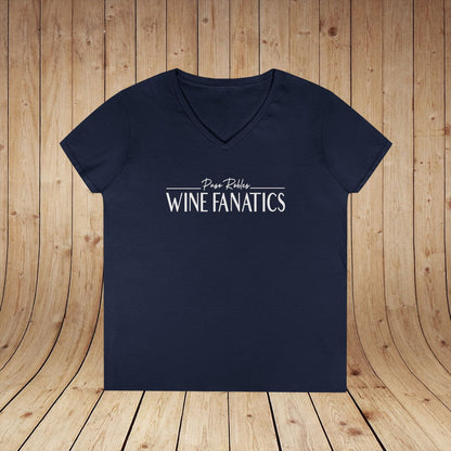 Paso Robles Wine Fanatics Logo Ladies V-Neck Tee