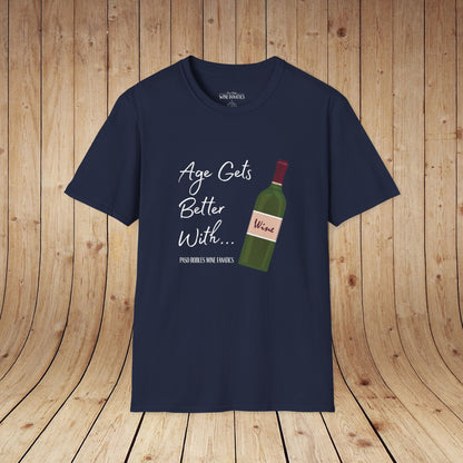 Age Gets Better With Wine Unisex Softstyle T-Shirt