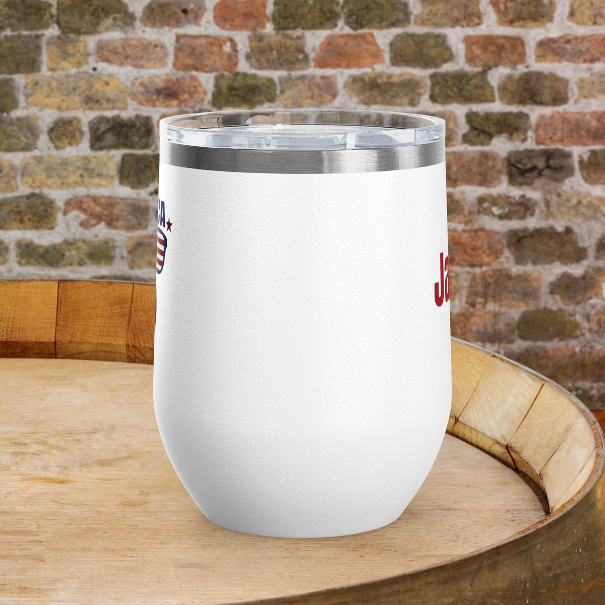 'MERICA Independence Day Personalized 12oz Wine Tumbler