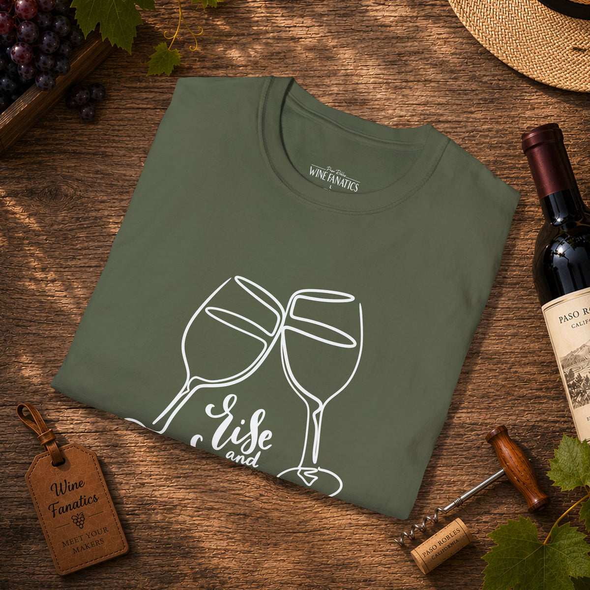 Rise & Wine Crewneck Tee