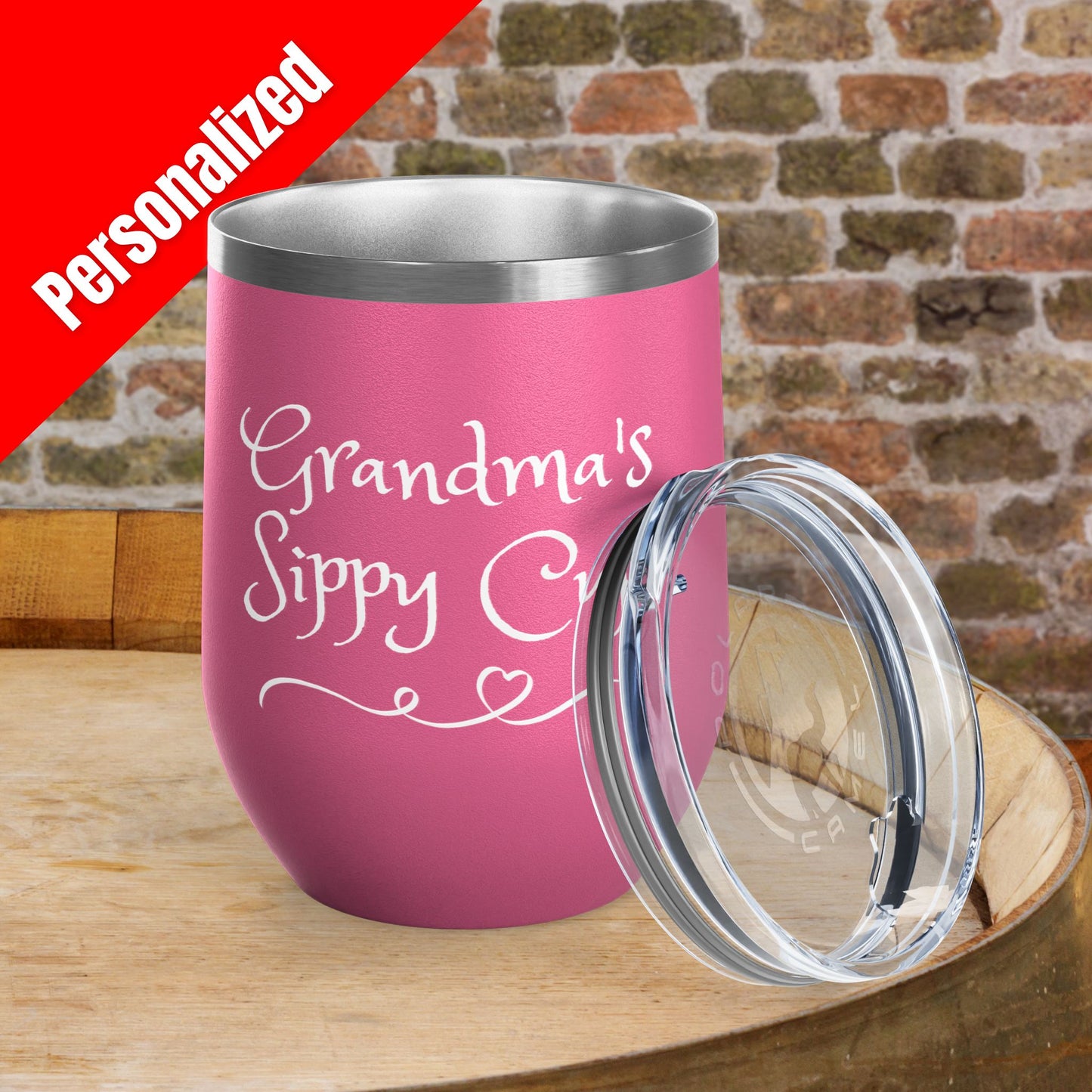 Grandma's Sippy Cup Personalized 12 oz Wine Tumbler