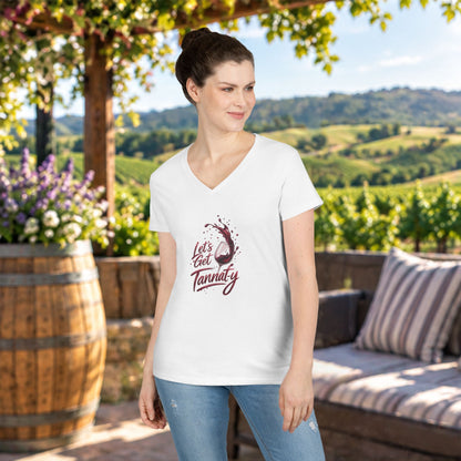 Let's Get Tannat-y Ladies V-Neck T-Shirt