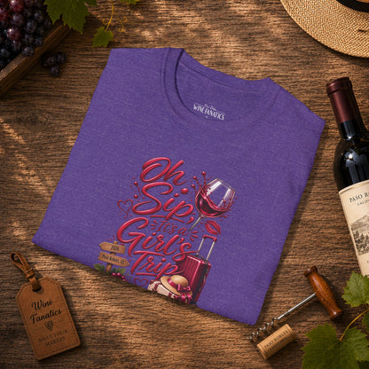Oh Sip It's A Girl's Trip 2026 Personalized Crewneck T-Shirt