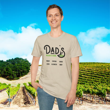 Dad's Reason To Wine Personalized T-Shirt