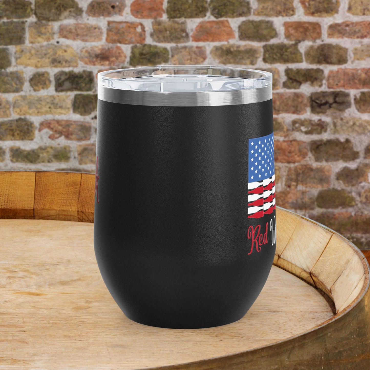 Red Wine & Blue Independence Day Personalized 12oz Wine Tumbler