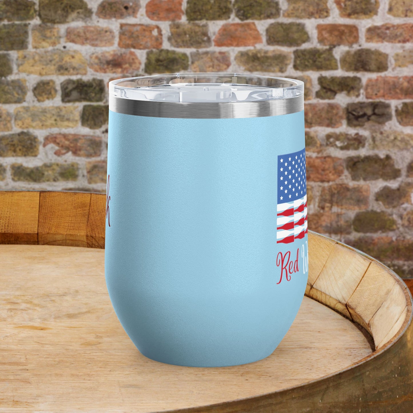 Red Wine & Blue Independence Day Personalized 12oz Wine Tumbler