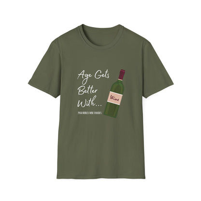 Age Gets Better With Wine Unisex Softstyle T-Shirt