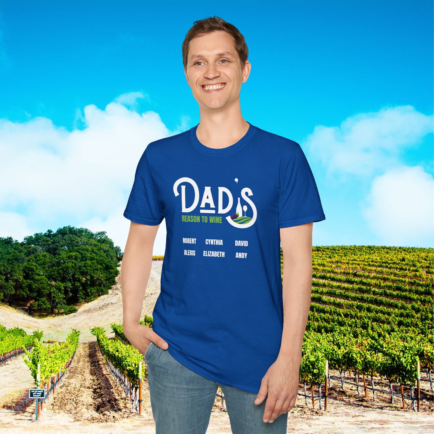 Dad's Reason To Wine Personalized T-Shirt