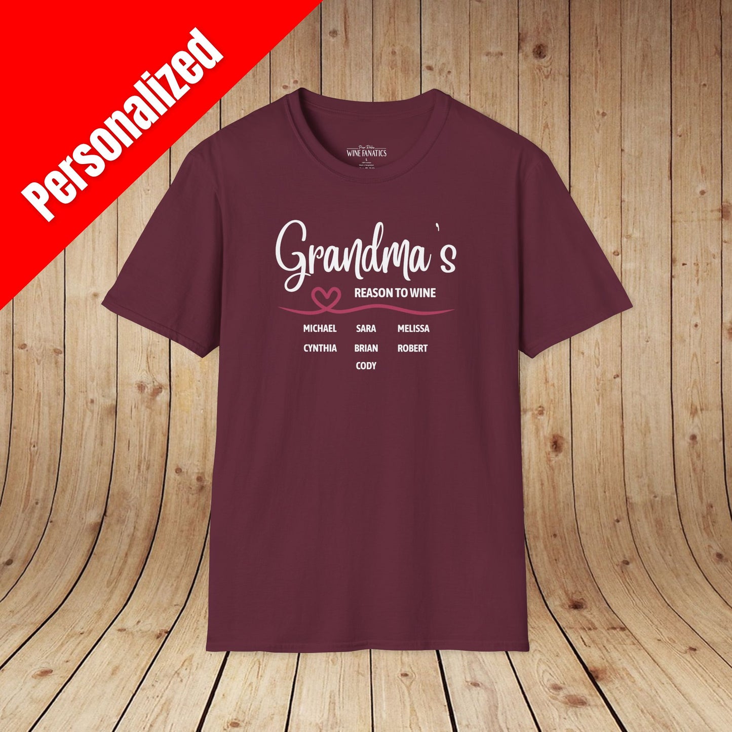 Grandma's Reason To Wine Personalized T-Shirt